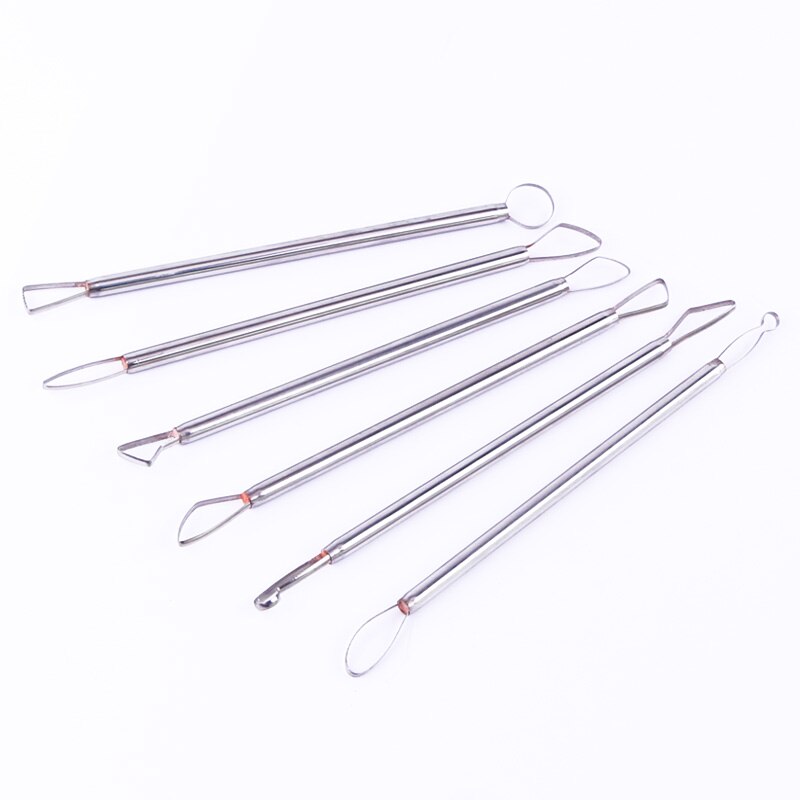 Espátula para arcilla, cerámica, acero inoxidable, cerámica, arcilla, escultura hecha a mano, herramienta de dibujo de losa: 6pcs