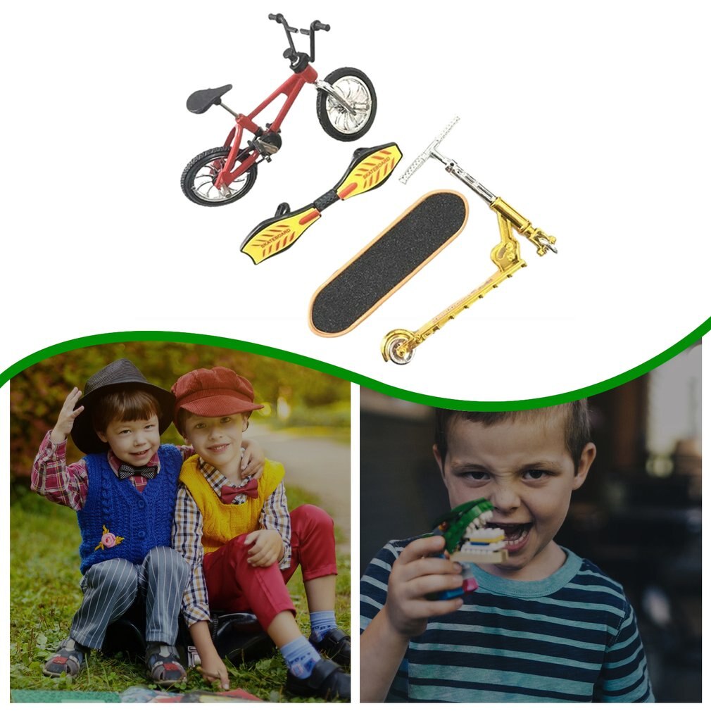 Doigt vélo doigt planche à roulettes ensemble de jouets vélo + planche à roulettes + planche de vitalité + Scooter