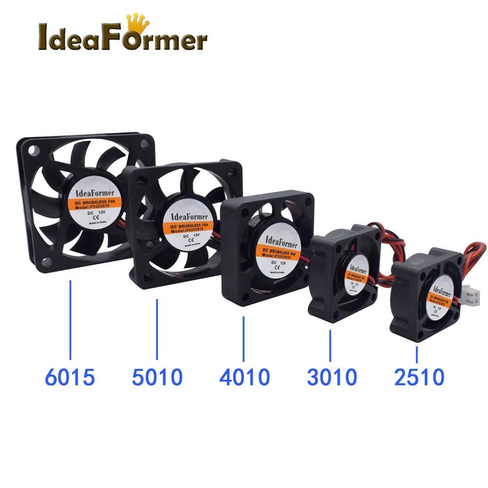 1PC 3D Printer Cooling fan 2510 3010 4010 5010 6015 mm With 2Pin Dupont Wire Cooler Multiple options DC 5 12 24V Cooling Fan