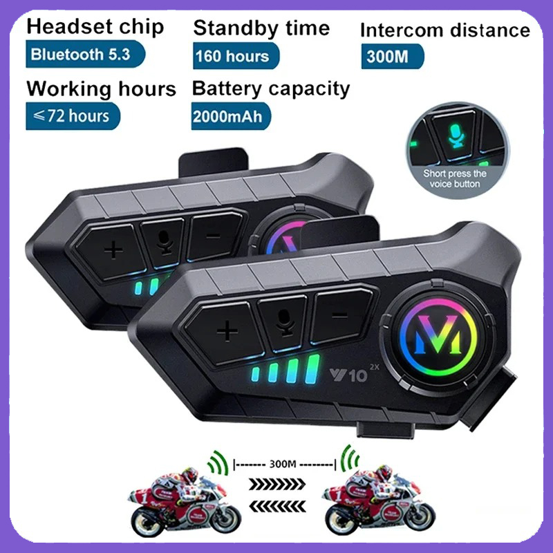Motorrad Helm Intercom Bluetooth Headset Wasserdichte Drahtlose Freisprecheinrichtung Interphone Helm Lautsprecher Kopfhörer Kopfhörer