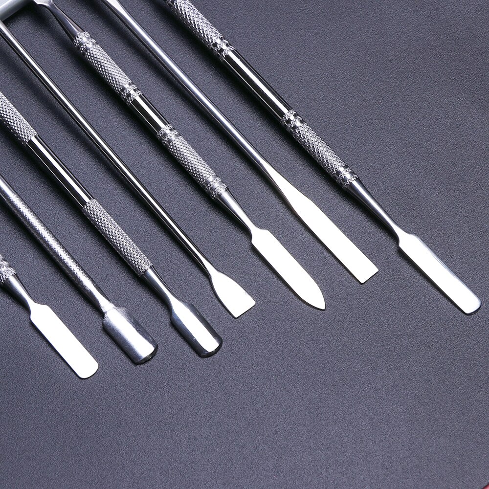 1pc 2 ways Stainless Steel Cuticle Cutter Nail Art Polish Tool Double Sided Pusher Remover Stirring Rod Manicure Cleaner SA809