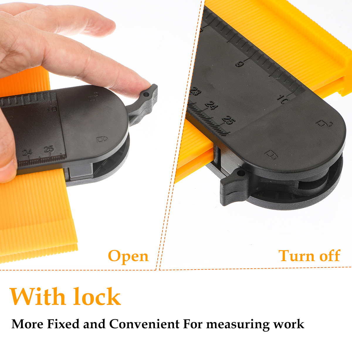 Lock Wider Contour Gauge Profile Tool Alloy Edge Shaping Wood Measure Ruler Laminate Tiles Duplicator General Tools