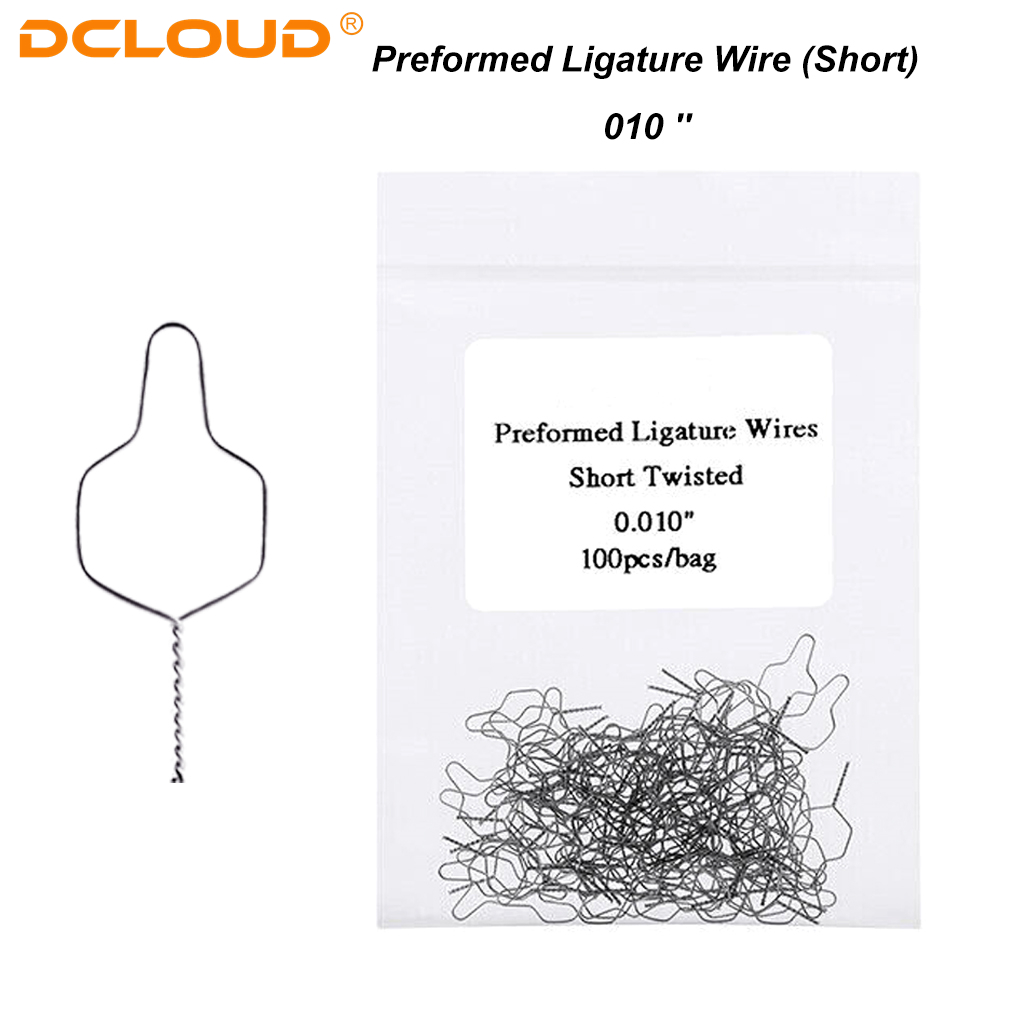 100pcs/pack Ortodoncia Dental Kobayashi Alambre Largo / Corto Ortopedia Metal Abrazadera Bracket Alambre 008/010/012/014 Material del dentista: 4