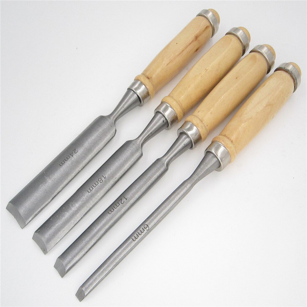 4Pcs Woodwork Chisel Carpentry Carpenter Mortise Wood Carve Chip Woodcarve Gouge Craft Woodcut Sculpture Art Artist