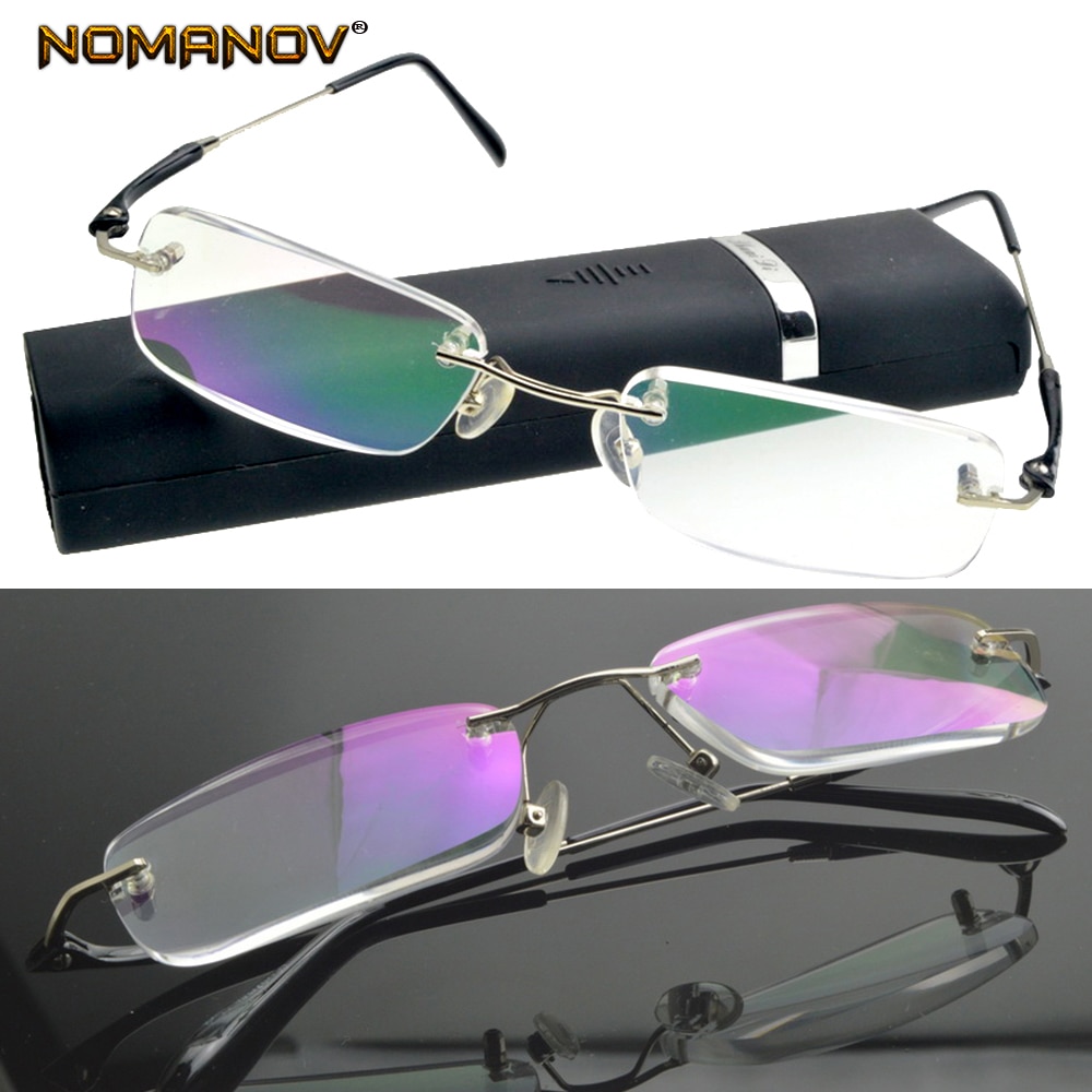 Lunettes de lecture portables ultra-légères sans monture d'affaires + 0.75 + 1 + 1.25 + 1.5 + 1.75 + 2 + 2.25TO + 4