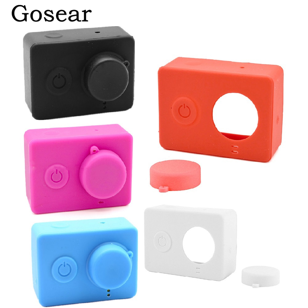 Gosear Silicone étui de protection couverture peau lentille capuchon couverture pour Xiomi Xiaomi YI Xiaoyi Action caméra accessoires caso capa