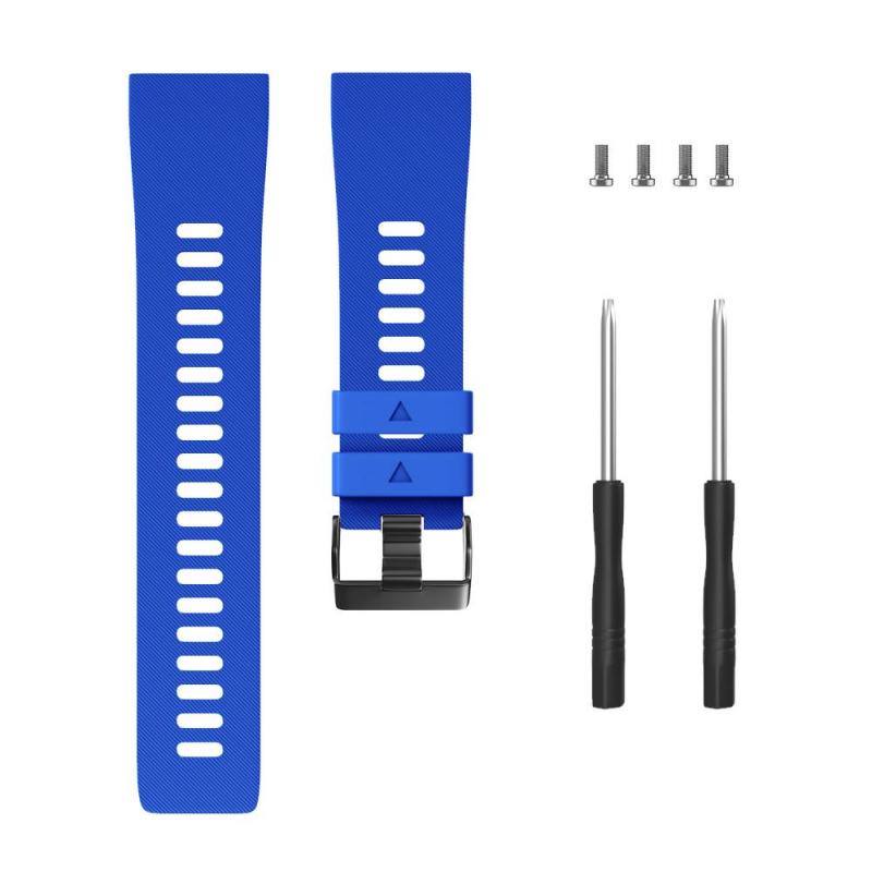 Correa de reloj deportivo para Garmin Forerunner 35, correa de silicona para reloj inteligente, repuesto de pulsera con destornillador, TXTB1: Azul