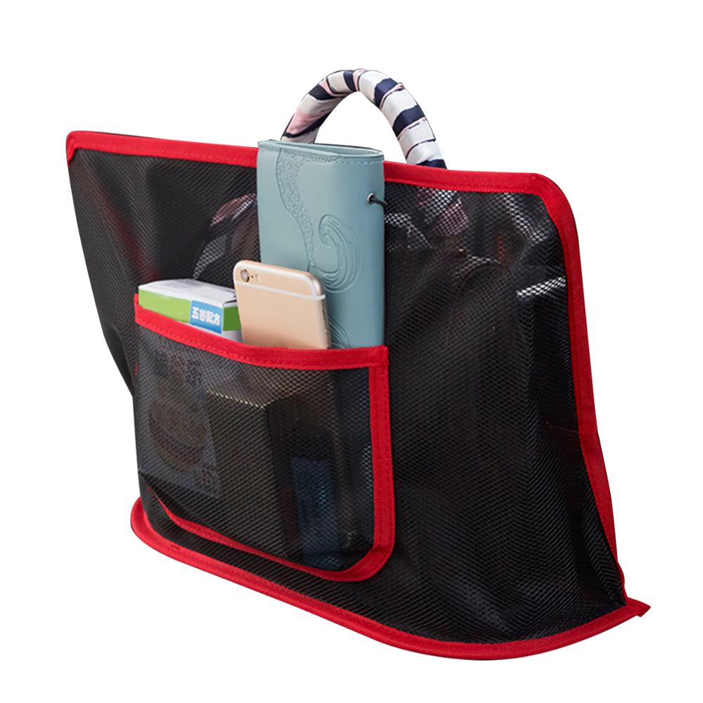 Universal almacenamiento lateral de asiento de coche de red de malla bolsa de equipaje del bolsillo del tronco de carga organizador de red Auto Interior Accesorios: 02A