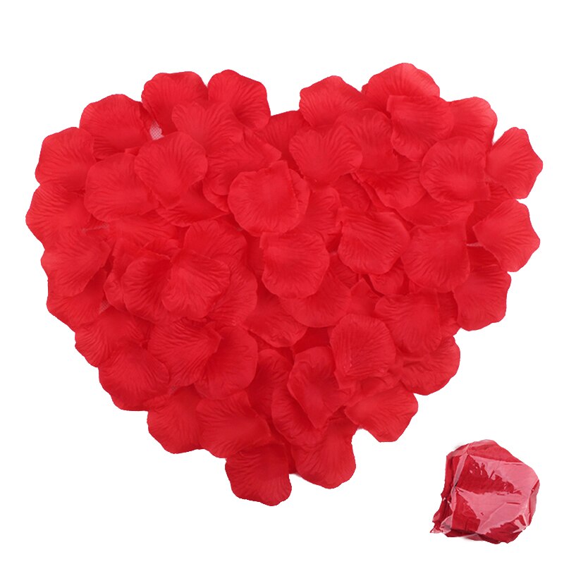 Simulation de mariage 100 pièces * 6 pétales de rose, scène de mariage, disposition de la salle de mariage, décoration en tissu soie, pétales de rose