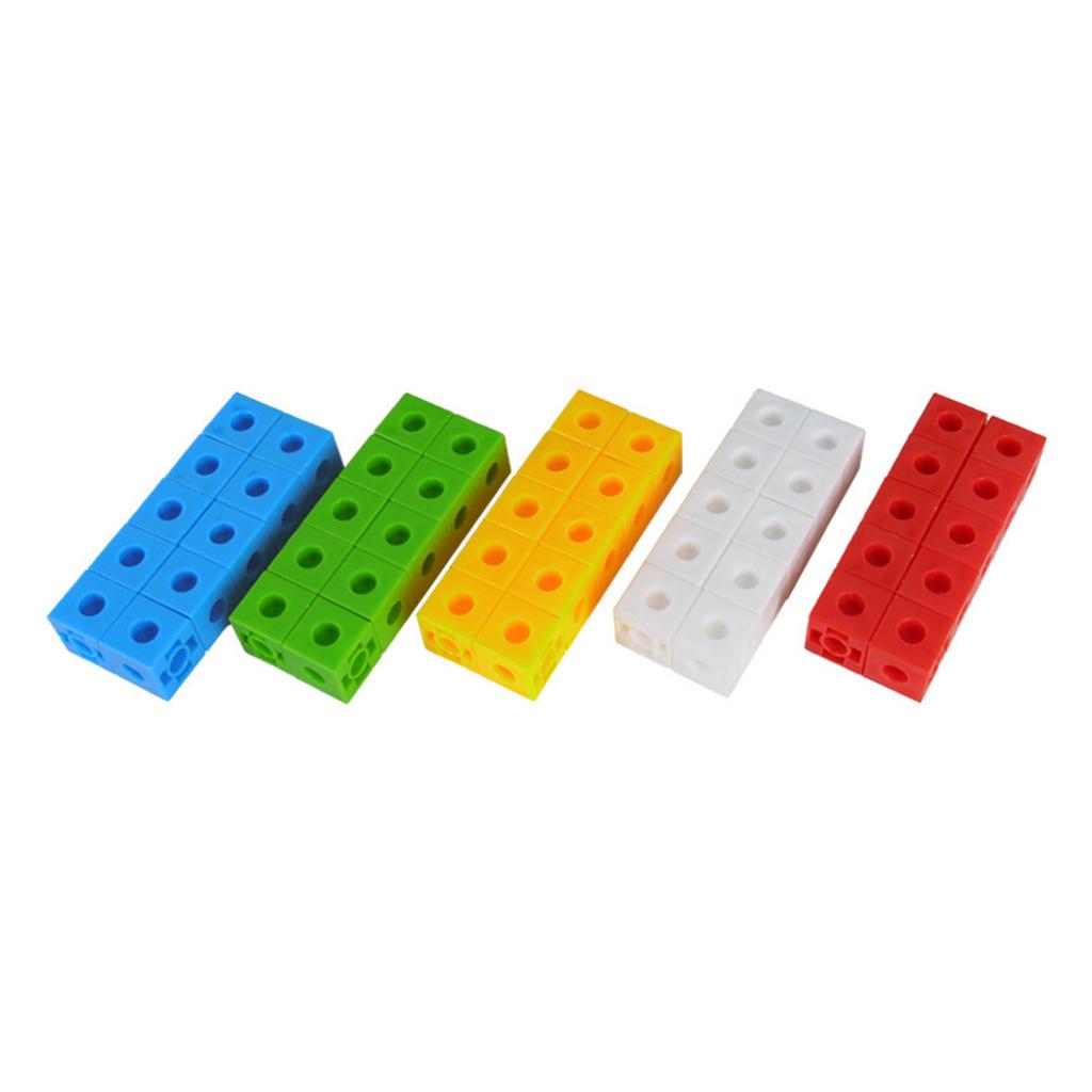 50Pcs/Set Math Link Cubes, Mathematics Learning Tool &amp; Educational Teacher Resource for Sorting, Measuring, Counting