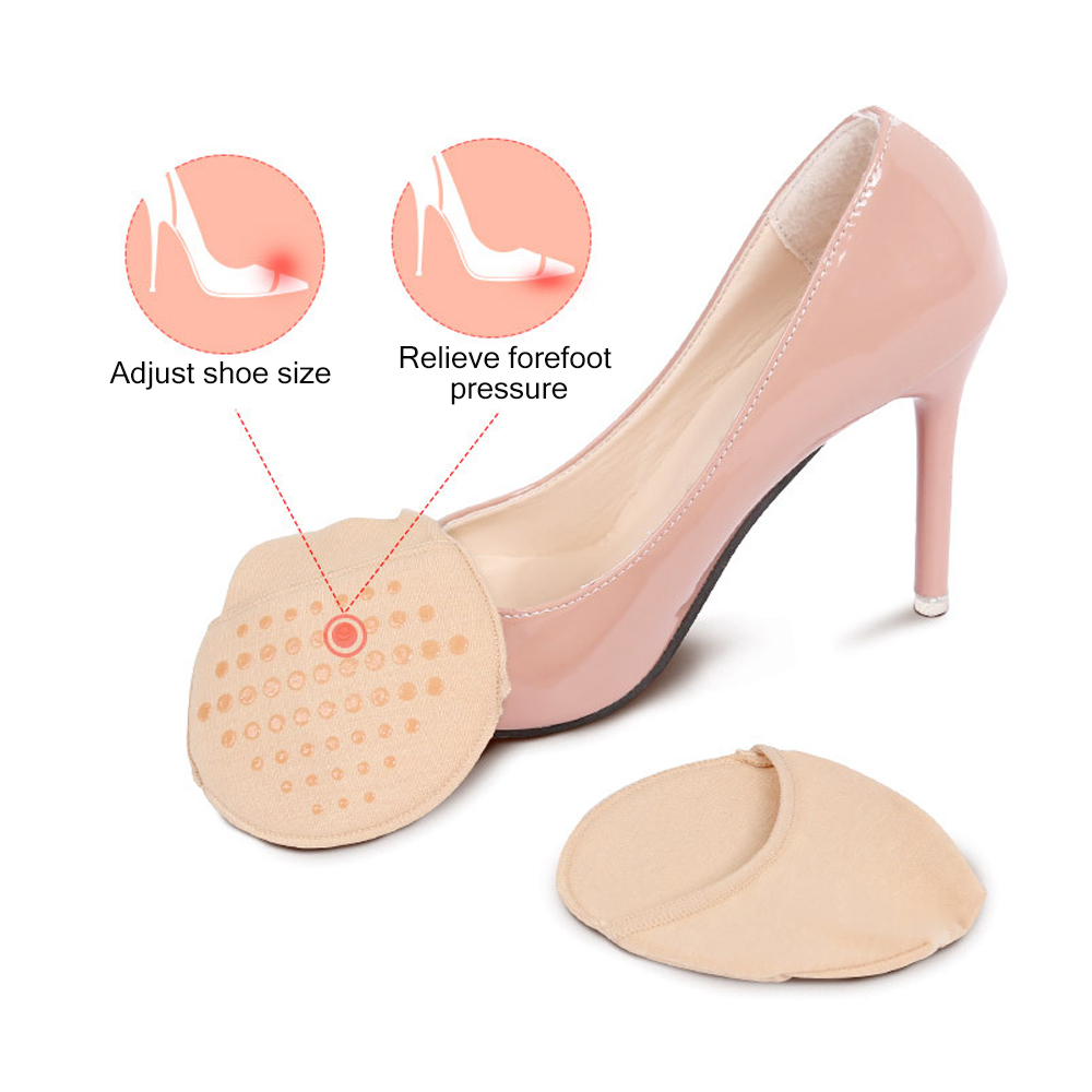 1 par de calcetines invisibles para el cuidado de los pies para mujer con relleno para el dedo del pie, calcetines con forro, parte inferior antideslizante para tacones altos