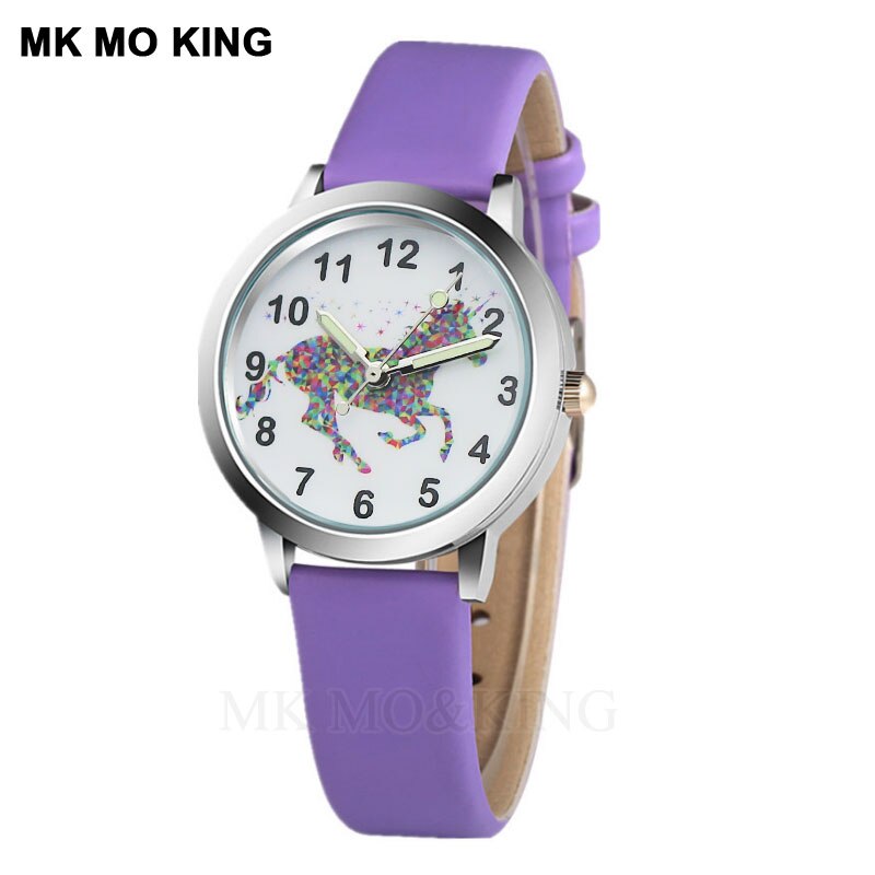 Quartz kinderen Horloge Kaart Kristal Lederen Pega... – Vicedeal