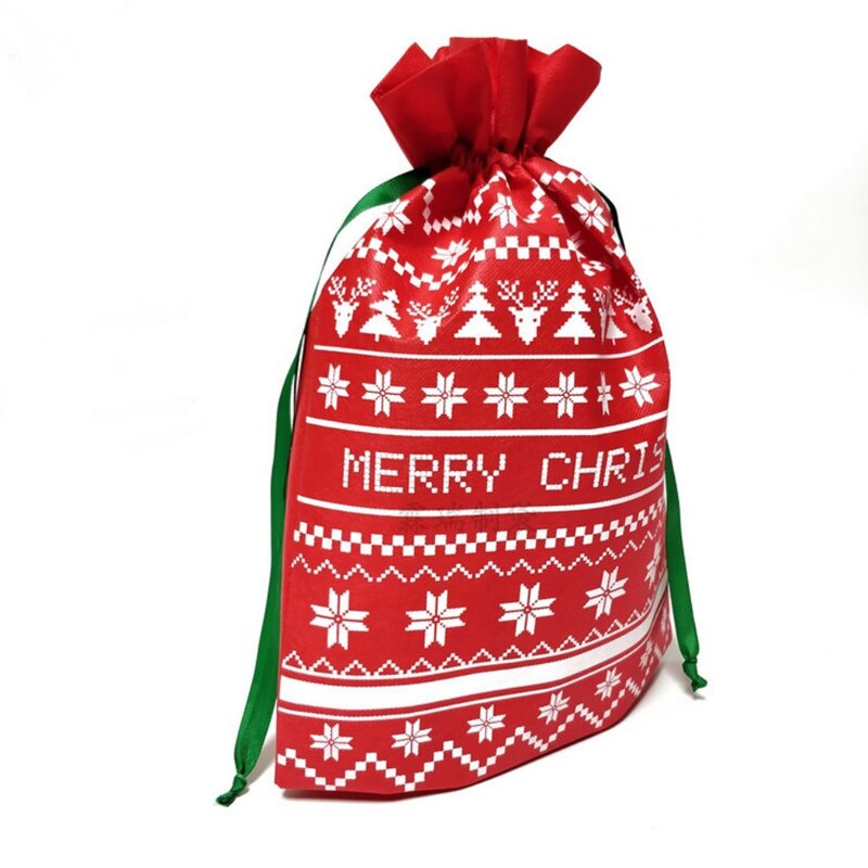 Christmas Bag Drawstring Cute Portable Storage Candy Bag Packaging Non-woven Bags