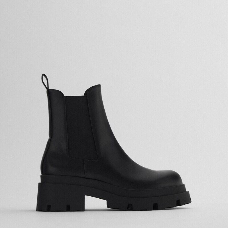 Warme enkellaarsjes met bont voor dames, instappers voor dames, chelsea boots, zwarte leren laarzen met dikke hak en plateauzool voor dames, winterschoenen