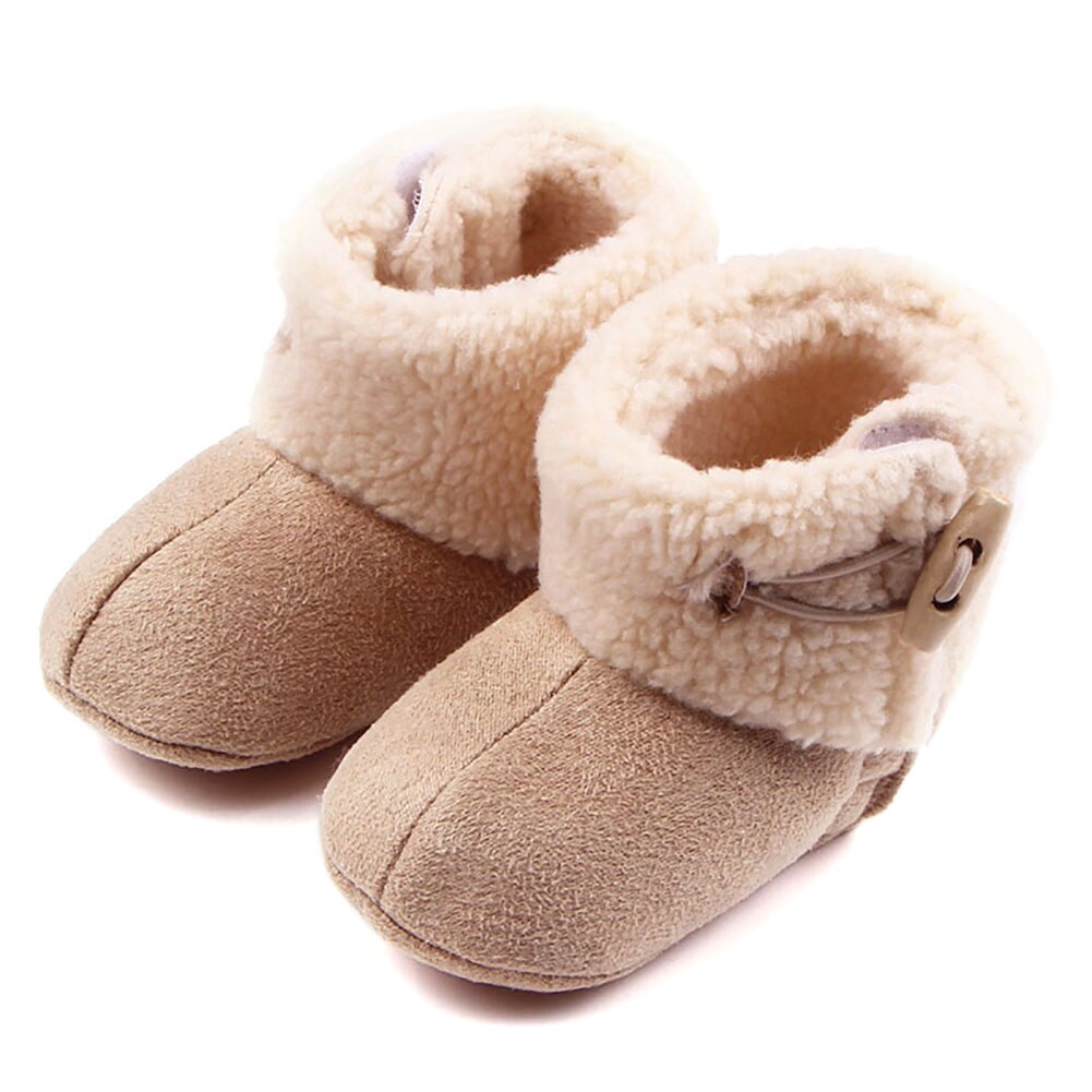 Bobora Winter Baby Jongen Meisje Zachte Zool Claxon Eerste Walker Peuter Pluche Fleece Schoenen 0-18M Pasgeboren suède Snowboots: X / 7-12 Months