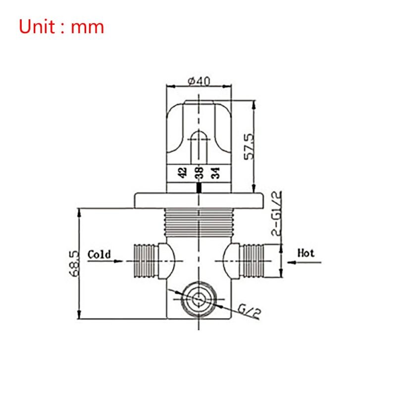 Brass Thermostatic Mixer Valve Water Temperature Control Valve for Bath Shower B0KC