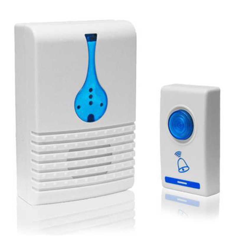 Wit Led Deurbel Draadloze Deurbel Batterij Aangedreven 32 Tune Nummers Afstandsbediening Wireless Home Security Smart Deurbellen