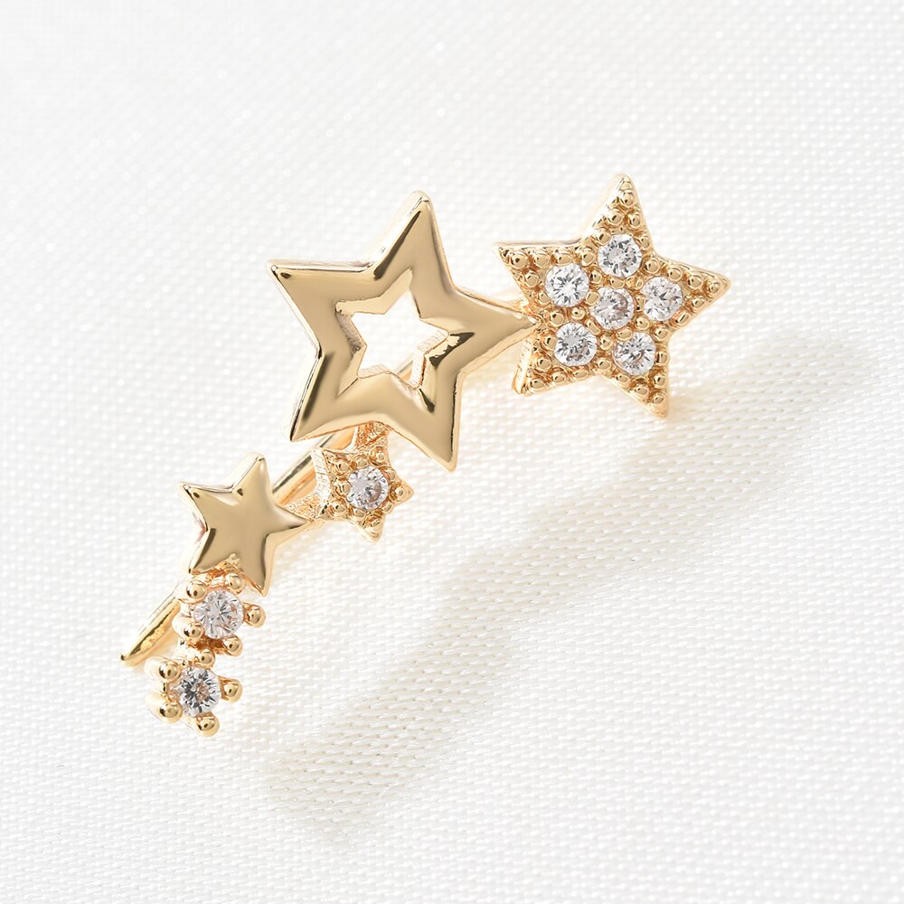 Cutout Ziconia Star Ear Climber Tiny Star Stud Earrings for Women Everyday Teen Mothersday Celestial Birthday Jewelry Earrring