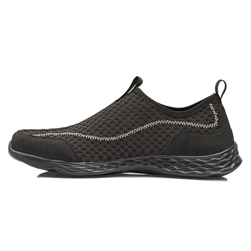 Sommar all mesh män & #39 ;s fritidsskor lätta ventilerande sneakers skor män utomhus vattenläcka snabbtorkande loafers sko plus storlek 15: Svart / 14