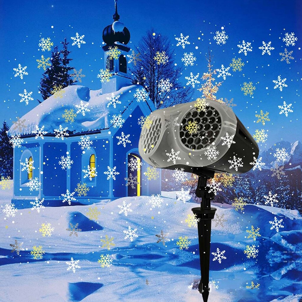 Christmas LED Snow Moving Projector Fairy Light Lamp Outdoor Decor