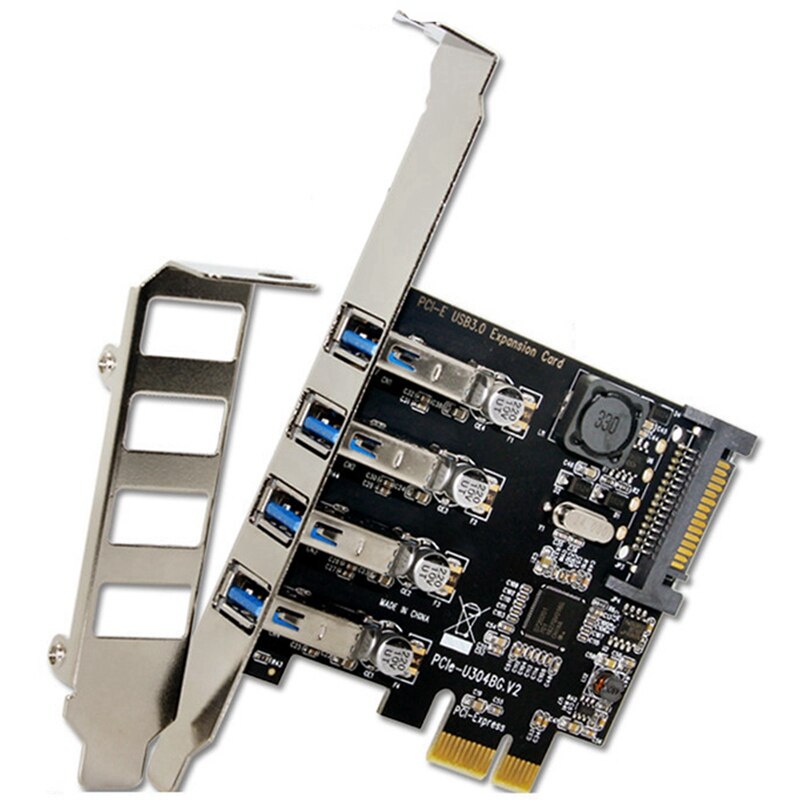 Computer USB3.0 Expansion Card Four-Port PCI-E to USB3.0 Rear 4-Port Expansion Card NEC Chip: Default Title