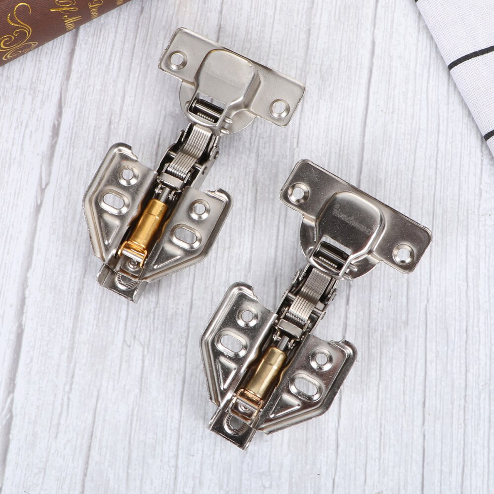 5 PCS 1.2mm Thickness Steel Face Frame Mounting Furniture Hinges Hydraulic Concealed Half Overylay Hinges with 30 PCS Screws for