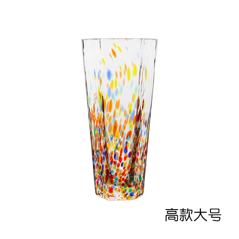 Hammer Hexagonal Cup Ins Fresh Couple Glass Water Cup Household Drink Juice Cups Coffee Mug Whiskey Glass Speckle Teacup: 350ML