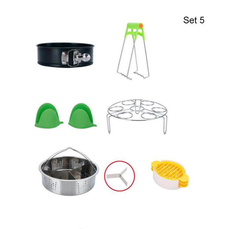 Tillbehör för omedelbar pottuppsättning vegetabilisk ångkorg äggkokare rack non-stick springform pan skål maträtt klipp köksredskap: Plommon