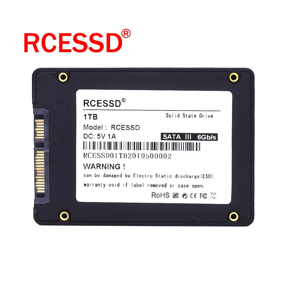 RCESSD plástico 2,5 pulgadas SATA SSD 128GB 256GB 512GB 1TB SSD 1TB disco interno de estado sólido 2,5 SSD SATA para ordenador portátil de escritorio