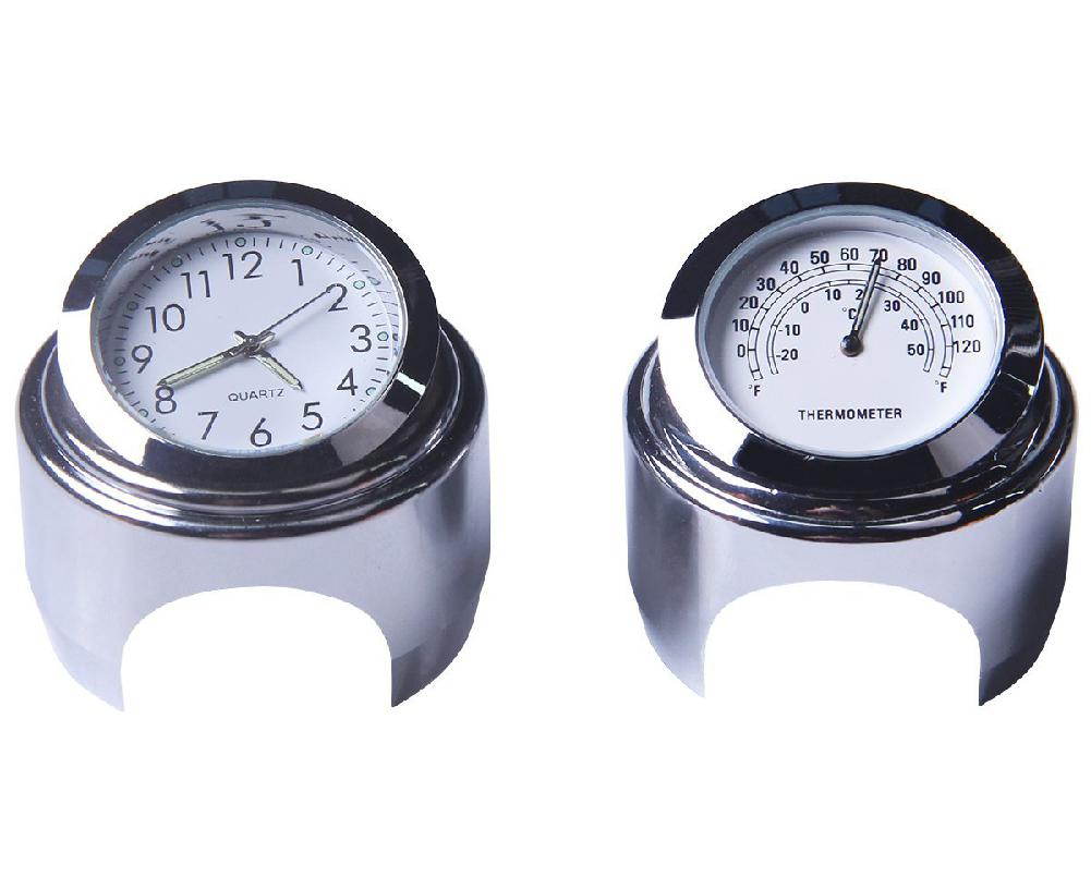 22-25MM Motorrad Lenker Uhr Thermometer Moto Lenker Montieren Zifferblatt Uhr Uhr Thermometer Temp Gauga für Yamaha Kawasaki: Weiß einstellen