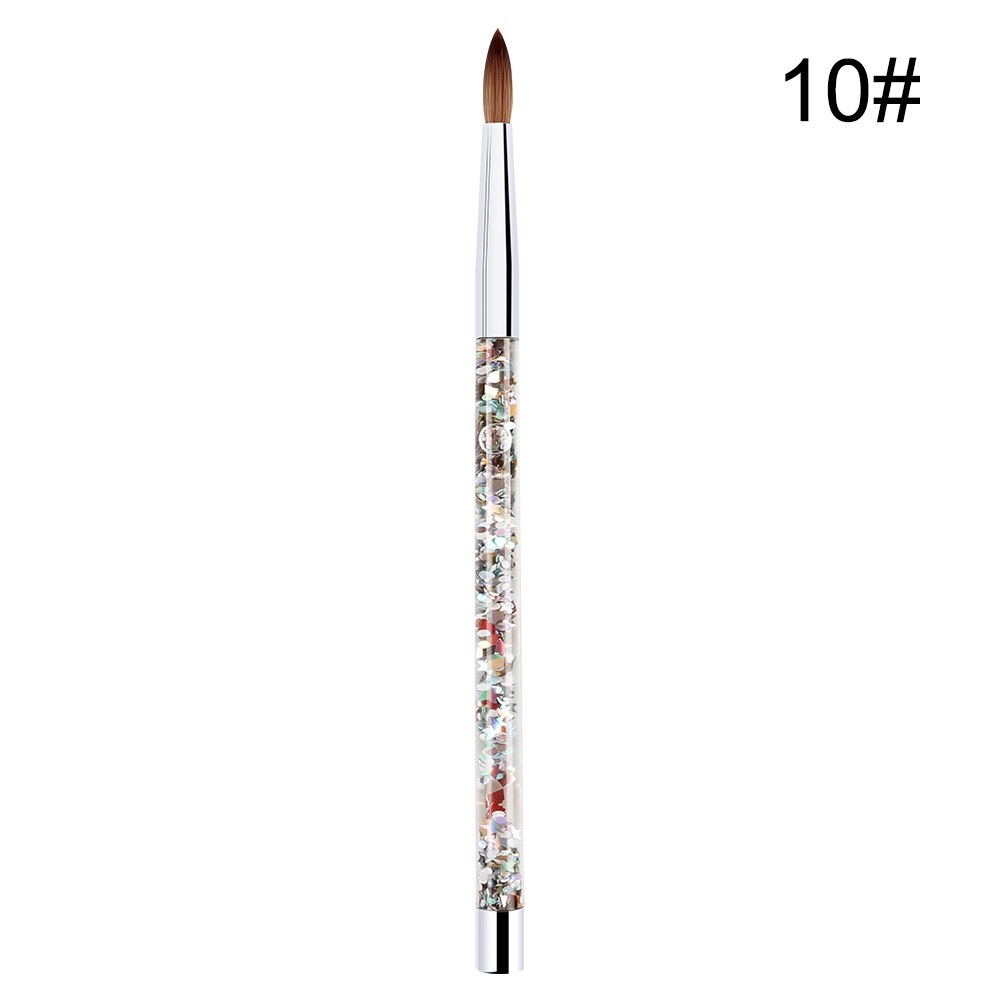 1PC Acrylic Nail Art Brush UV Gel Carving Pen Brush Liquid Powder DIY Nail Drawing Glitter Handle Round Oval Painting Brush: A-10