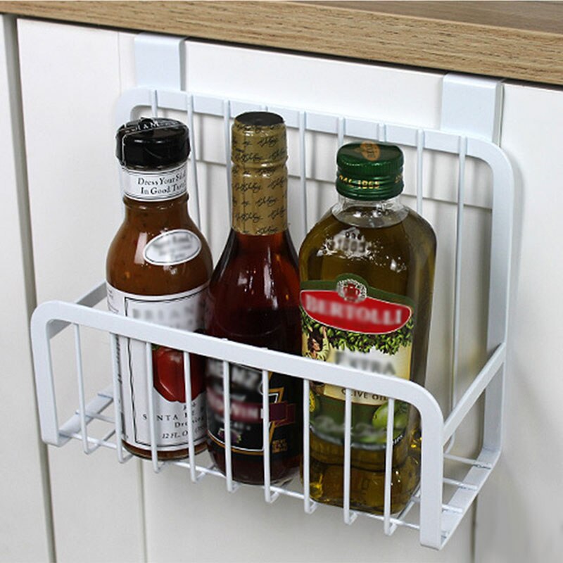 Iron Mesh Shelf Basket Cupboard Cabinet Door Organizer Rack Closet Holders Hanging Under Shelf Home Kitchen Storage Basket Rack