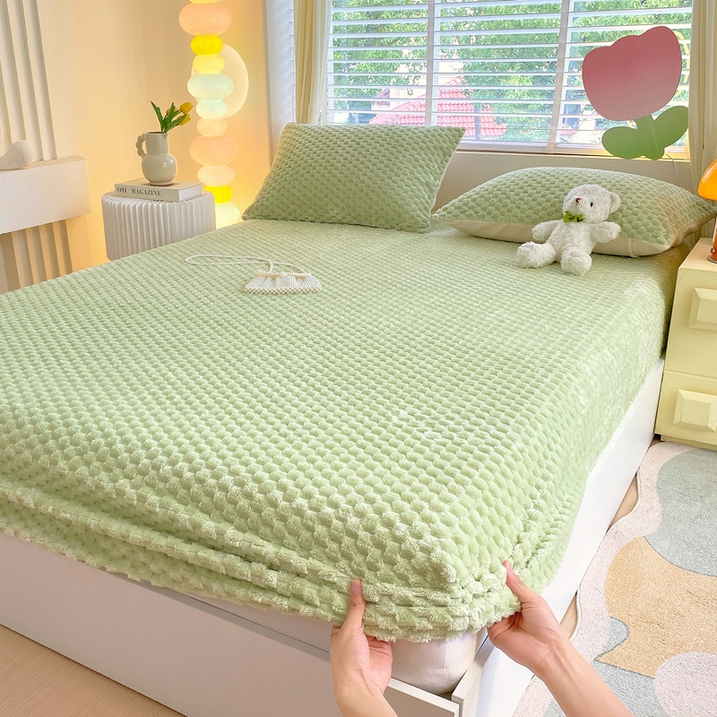 Varmt laken, mykt fløyels sengetrekk, dobbeltlaken, vintermadrassbeskytter, sengetøy, drapert de lit (putetrekk må bestilles)