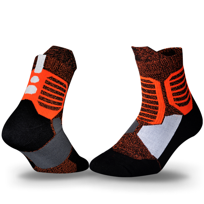 Brothock basketball socken strümpfe professionelle elite engen training handtuch dicken schweiß-saugfähigen sport socken männliche strümpfe: Gray orange