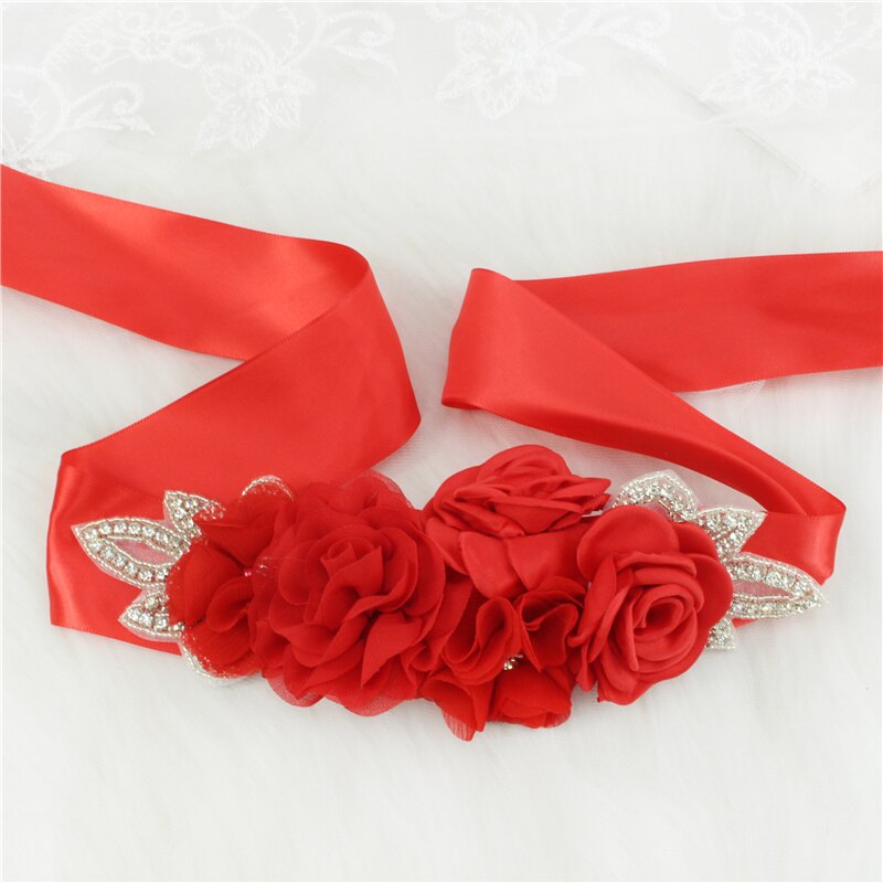 Cinturones de boda con diamantes de imitación para mujer, accesorios de boda, banda de flores de satén, pretina para niña, cinturón de boda