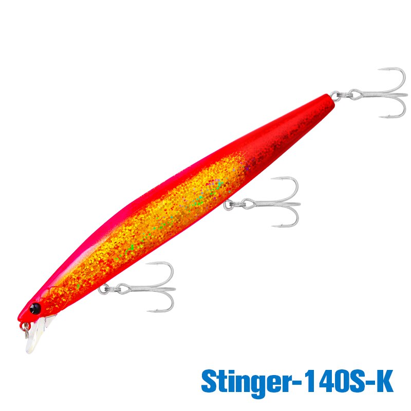 TSURINOYA 140S Sinking Minnow 140mm 26g Ultra Long Casting Fishing Lure STINGER Seabass Tuna Sea Inshore Fishing Hard Bait Model: Stinger 140S-K