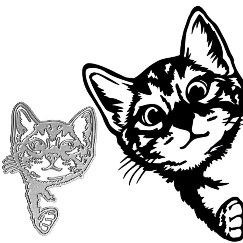 Kat metal skære dies stencil scrapbog diy album stempel papir kort form prægning dekoration