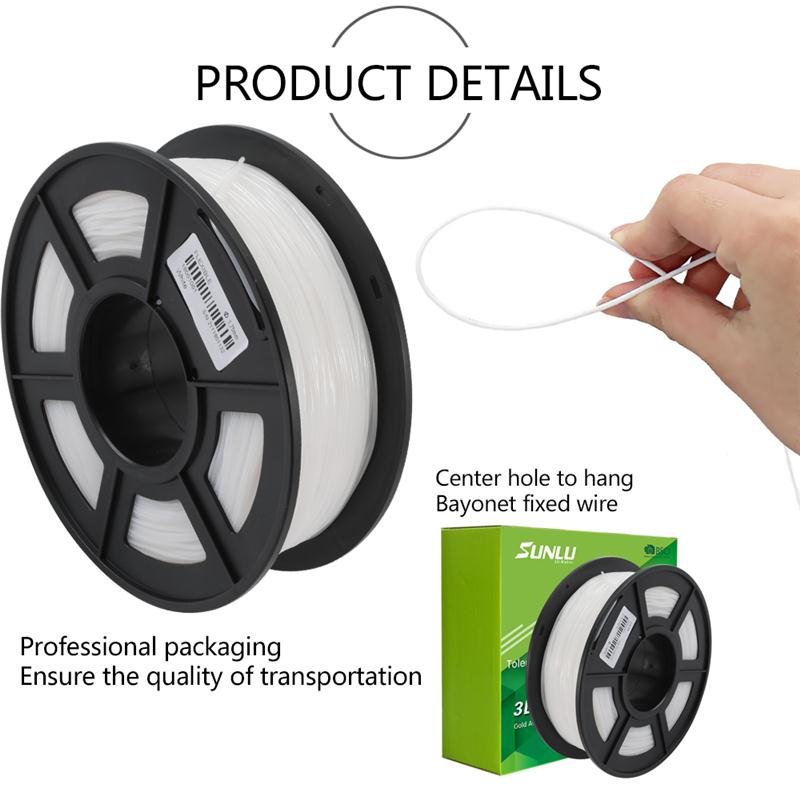 TPU/filamento Flexible de impresora 3D 1,75mm 0,5 KG/lb carrete negro elástico TPU con dureza de orilla en 95A