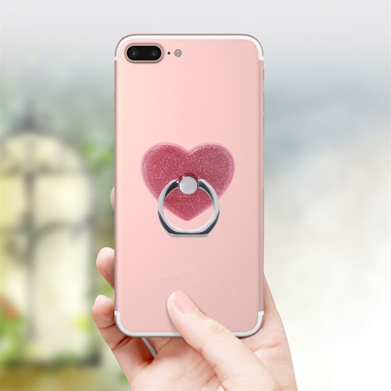 Phone Ring Holder for Tablet pc Mobile Phone Holder Stand Universal Phone grip Heart-shaped Finger Ring Holder Car Mount Stand