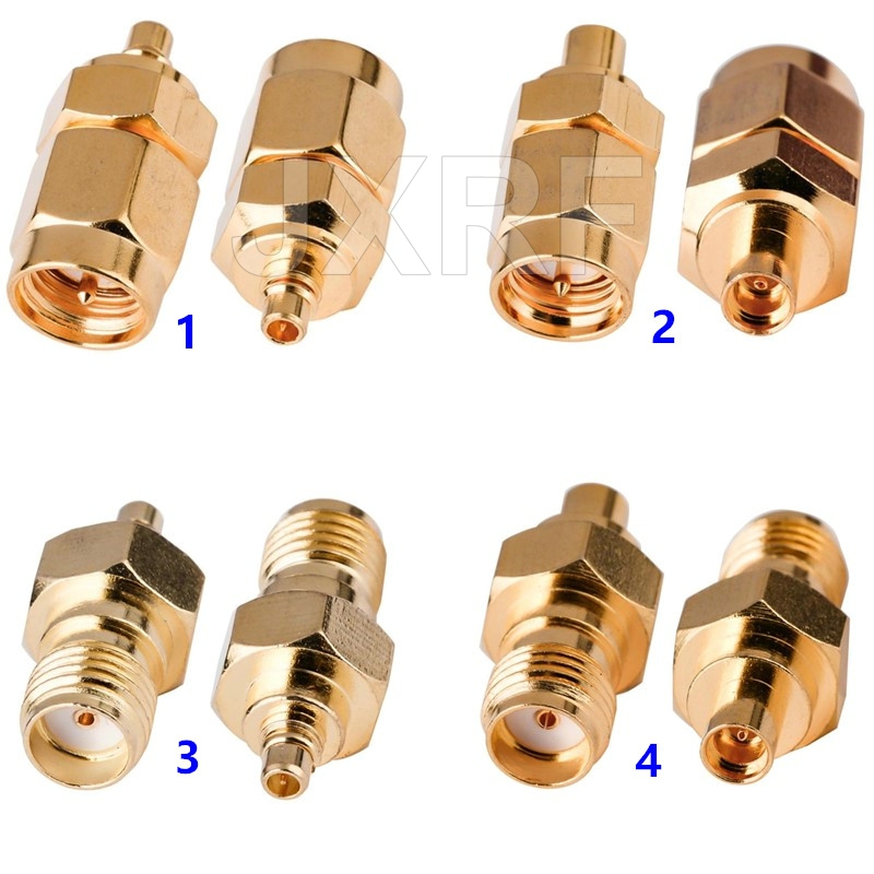 JXRF SMA BNC UHF To SMA SMB MCX MMCX BNC TNC UHF N F Type SO239 PL259 RF Coaxial coax Adapter Connector combination 4 piece: Gold