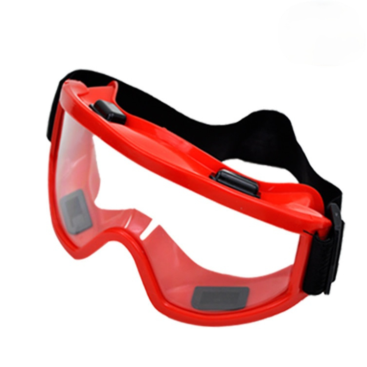 Sikkerhedsbrille anti-stænk støvtæt vindtæt laboratoriebriller øjenbeskyttelse industriel forskning sikkerhedsbriller klar linse: 1pc almindelige røde