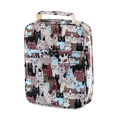 Creativa cartuchera 150 Solt de gran capacidad de colores, cartuchera multifuncional con estampado Floral de animales de dibujos animados, caja para lápices, suministros de arte: Cat
