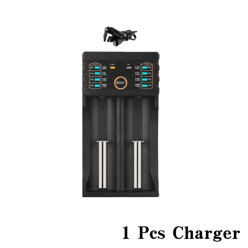 2000mAh 3.7V INR18650 25R 20A Lithium Battery For Screwdriver Flashlight Tool Battery+Charger: Orange
