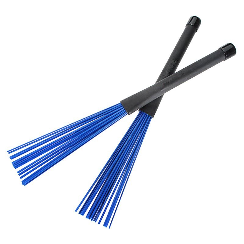 1 par infällbara svarta handtag jazztrumborstar pinnar blå nylon 32cm