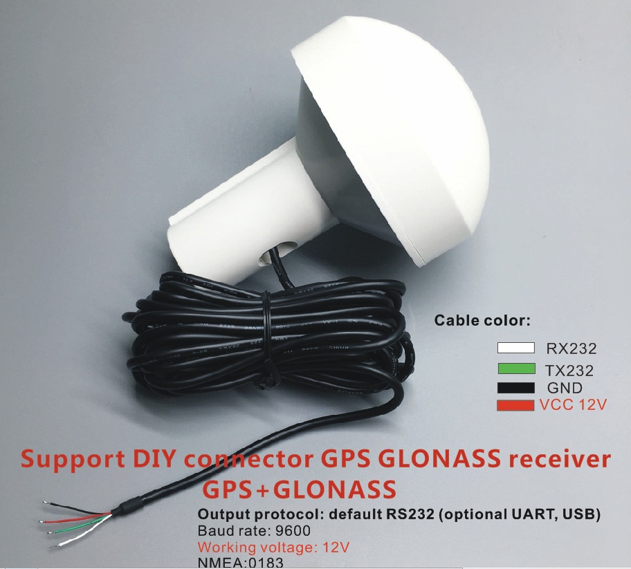 Diy brugerdefinerede stik , rs232 protokoller industrielle applikationer gps glonass modtager antenne nmea 4800 baud rate spænding 12-24v