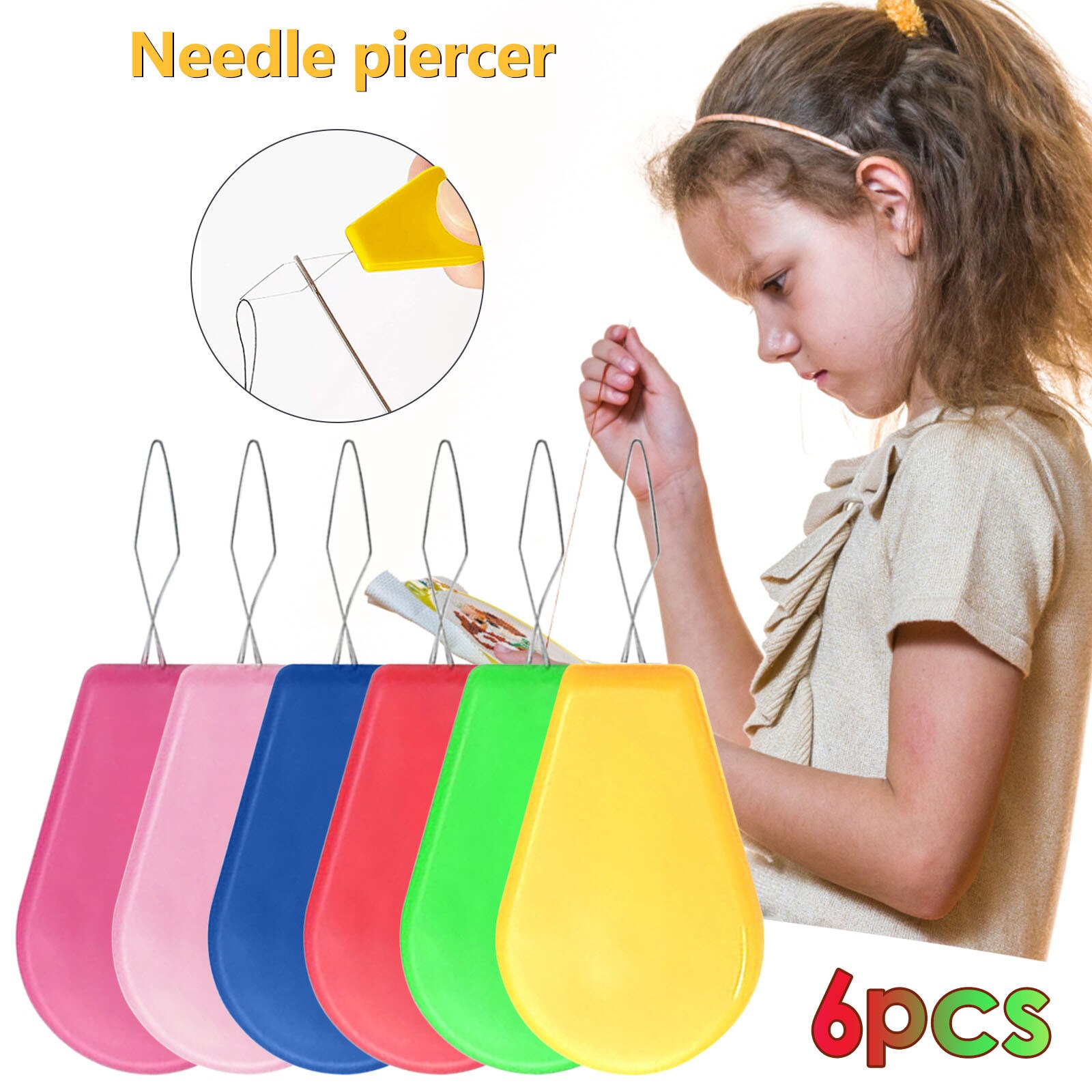 6Pc Naald Threaders Plastic Naald Threader Voor Hand Naaien, draad Lus Diy Naald Hand Machine Naaien Gereedschap Crafting