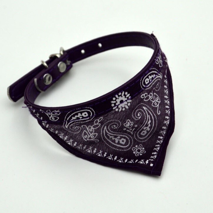 1 Uds. Collar suave para mascotas, collares ajustables para mascotas, pañuelo de gato, Collar para mascotas, trigon, accesorios para mascotas, perro pequeño ajustable: Púrpura