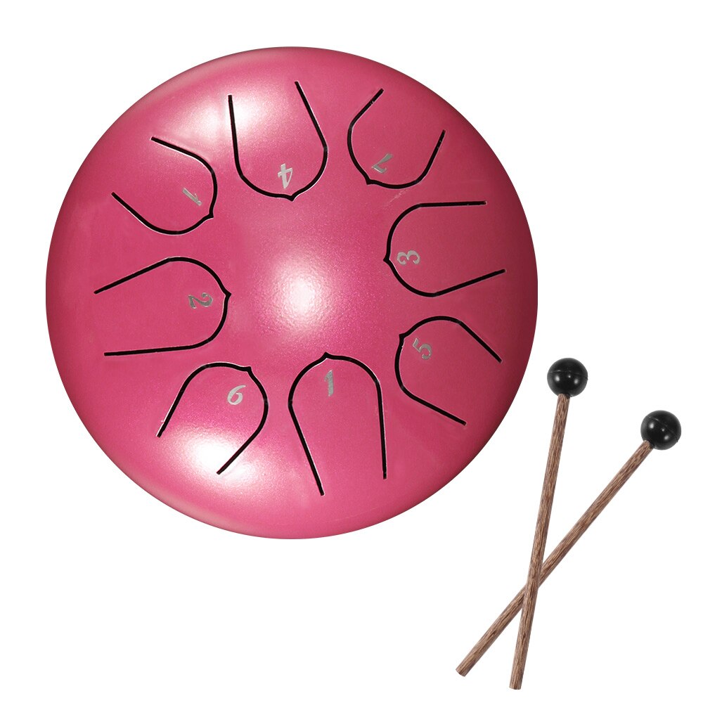 Handpan BeatRise 14 Pouces – 9 Notes En Ré Mineur – En Acier Nitruré, Avec Maillets Et Sac De Transport – Vert