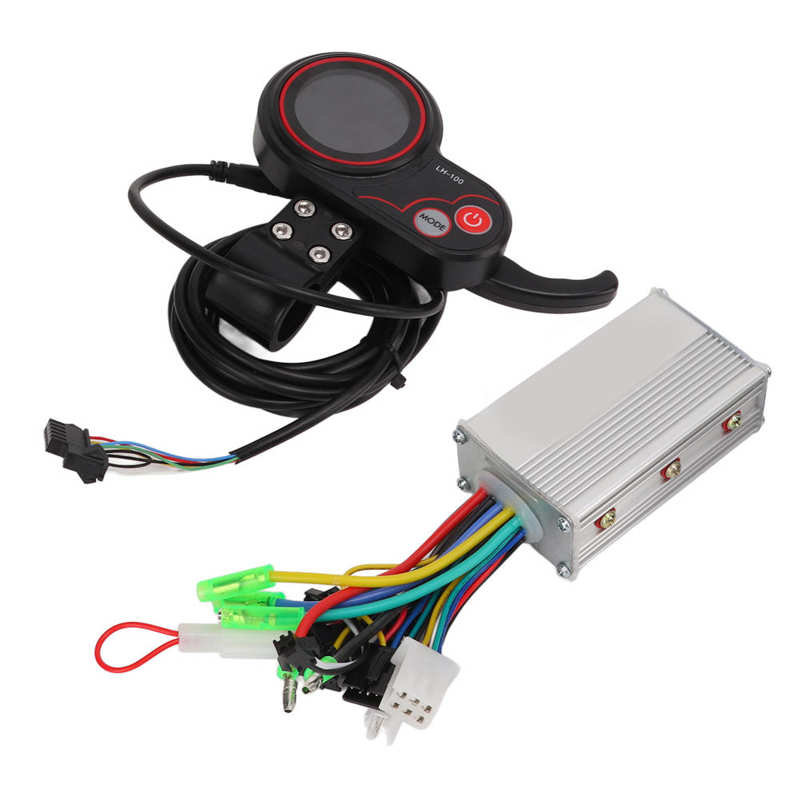 Bike Controller 24/36/48V 350W Brushless Motor Controller with Thumb Throttle LCD Panel for Electric Vehicle