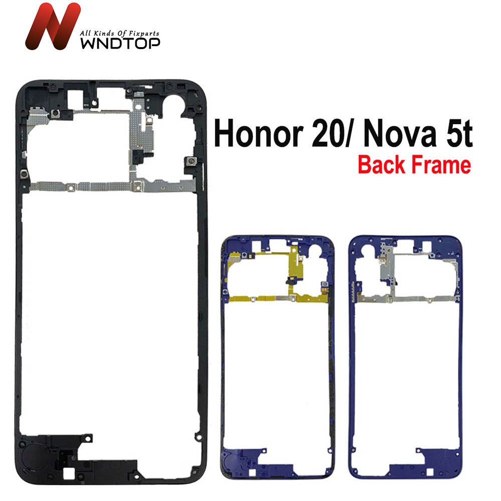 Rear Frame For Huawei Honor 20 YAL-L21 Rear Bezel Plate Chassis Housing For Huawei Nova 5T Back Frame Replacement